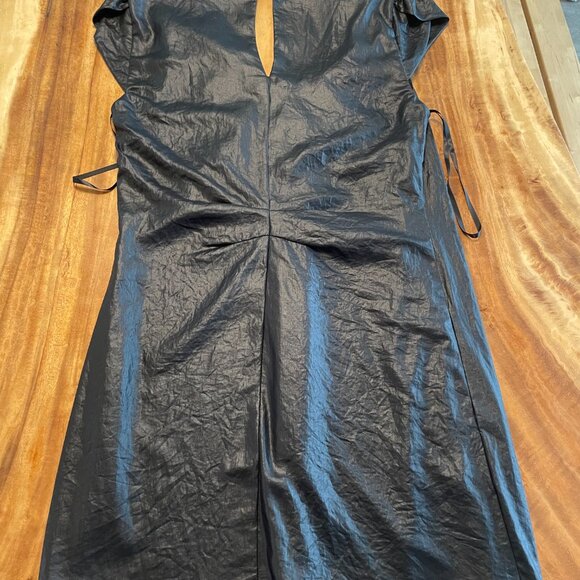 BCBG Maxazria V Neck Black Womans Dress Collared Shift Dress Size Medium NWT - Picture 3 of 6